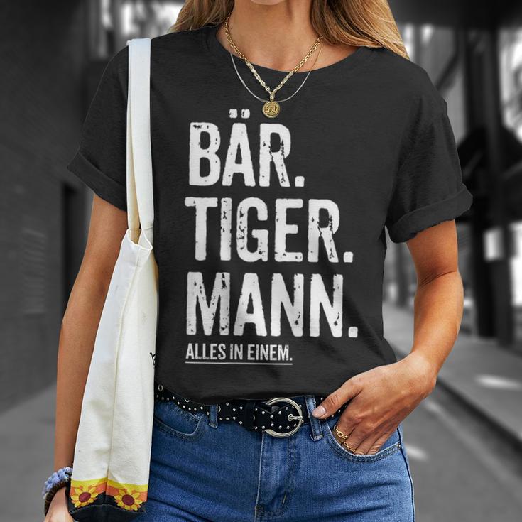 Dad Bear Tiger Man Beard Hipster Dad Beard T-Shirt Geschenke für Sie