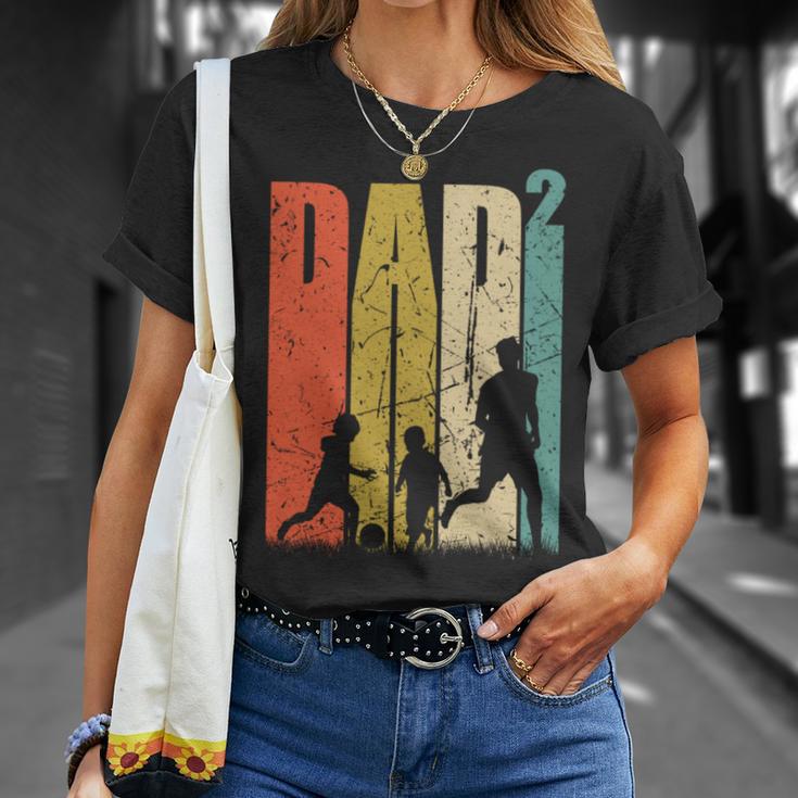 Dad Hoch 2Ater Zwei Papa Mit Son Football T-Shirt Geschenke für Sie