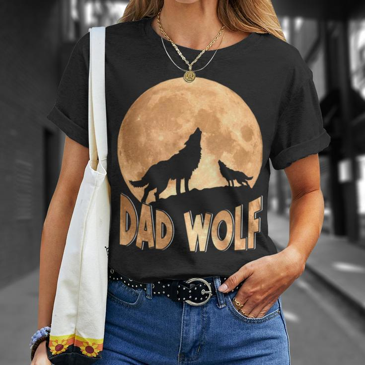 Dad Wolf Happy Father's Day Matching Wolf Lover T-Shirt Gifts for Her
