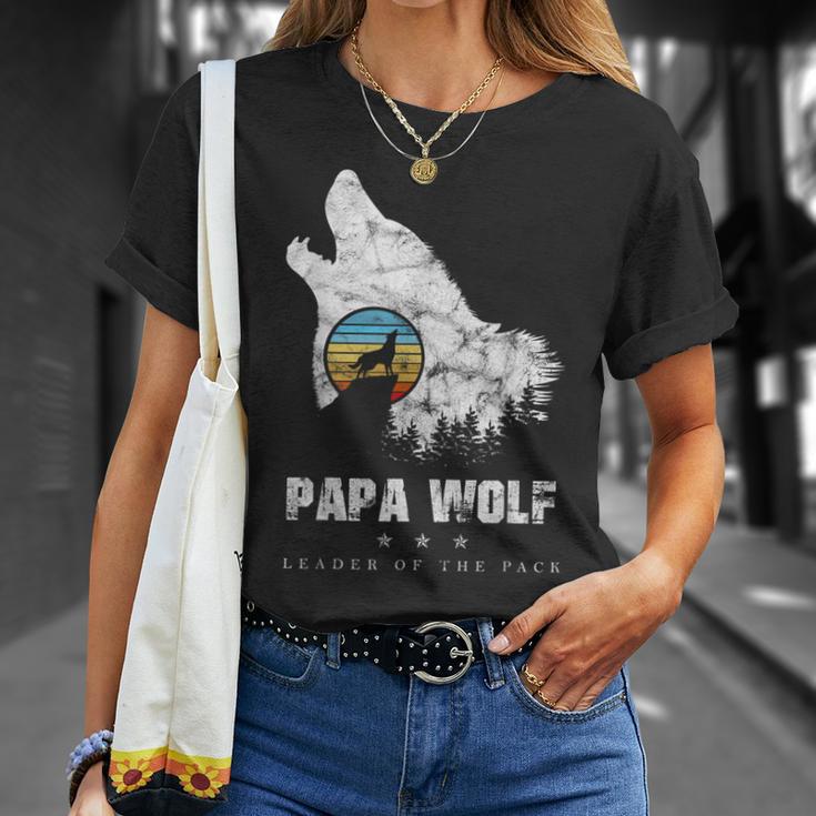 Dad Wolf Rudelführer Father's Day Wolfs intage T-Shirt Geschenke für Sie