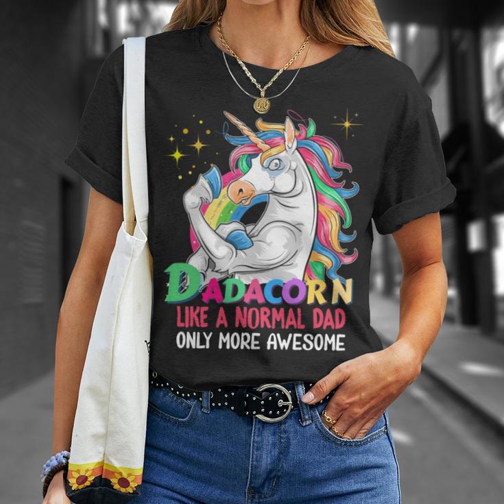 Dadacorn Muscle Unicorn Familienmatching Für Papa-Liebhaber T-Shirt Geschenke für Sie