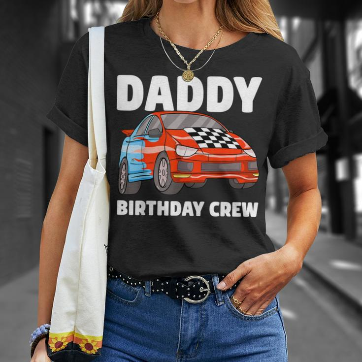 Daddy Birthday Crew Race Car Racing Car Driver Papa Dad T-Shirt Gifts for Her