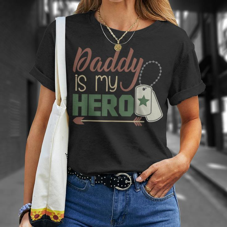 Daddy Is My Hero Armed Services Military T-Shirt Gifts for Her