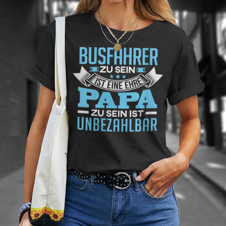 Damen Individuelles Geschenk Papaatertag Beruf Busfahrer Mit-Ausschnitt T-Shirt Geschenke für Sie