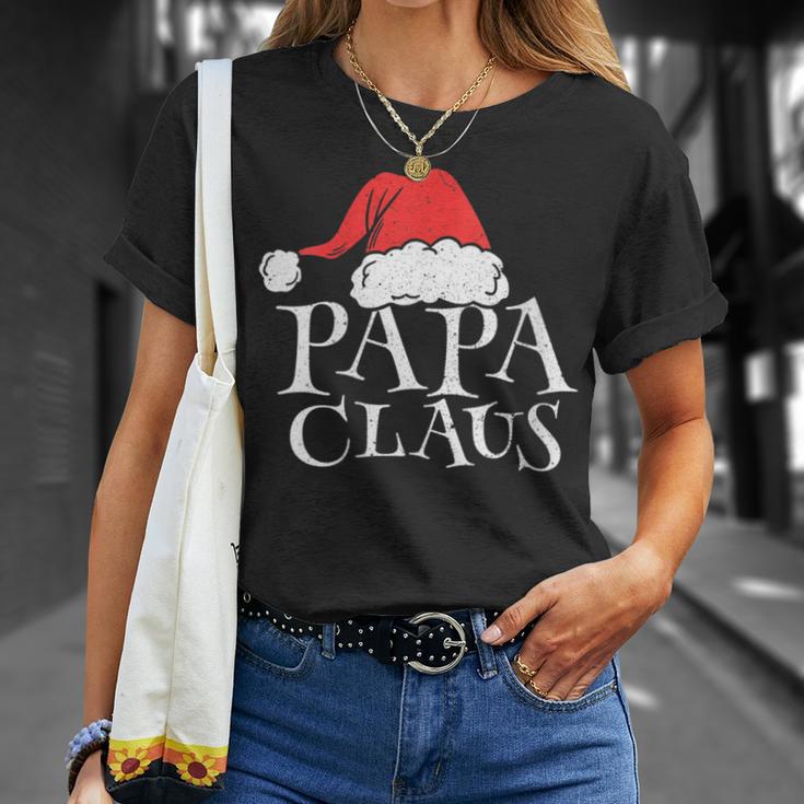 Damen Papa Claus Lustige Weihnachten Weihnachtsmannaterintage Mit-Ausschnitt T-Shirt Geschenke für Sie