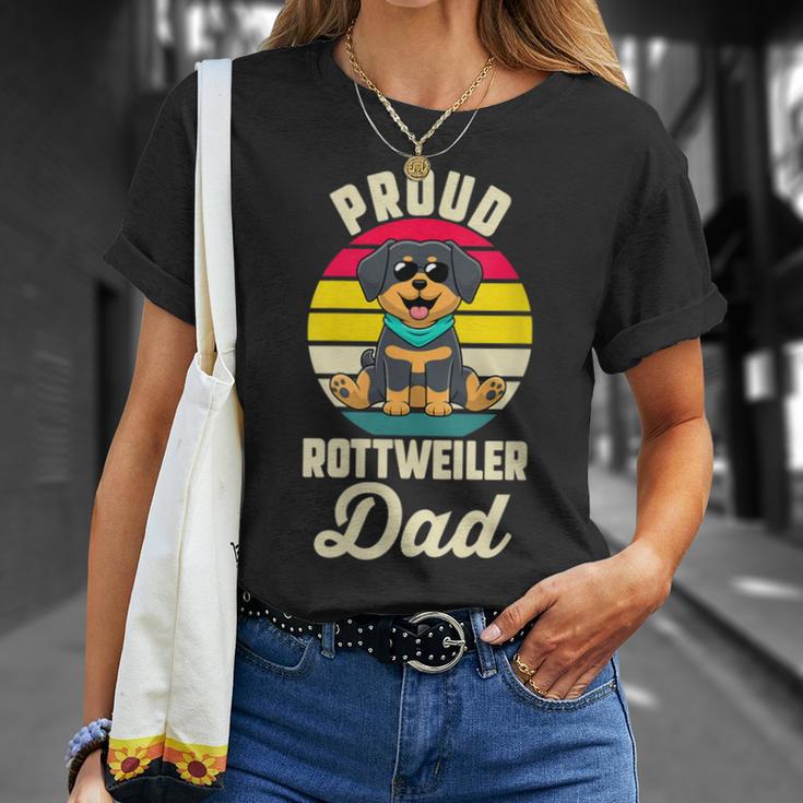 Damen Stolzer Rottweiler Papa Rottweiler Papa Mit-Ausschnitt T-Shirt Geschenke für Sie