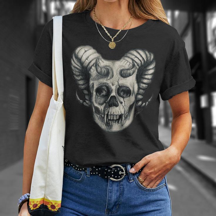 Dämonenschädel Demon Skull Totenkopf Teufel T-Shirt Geschenke für Sie