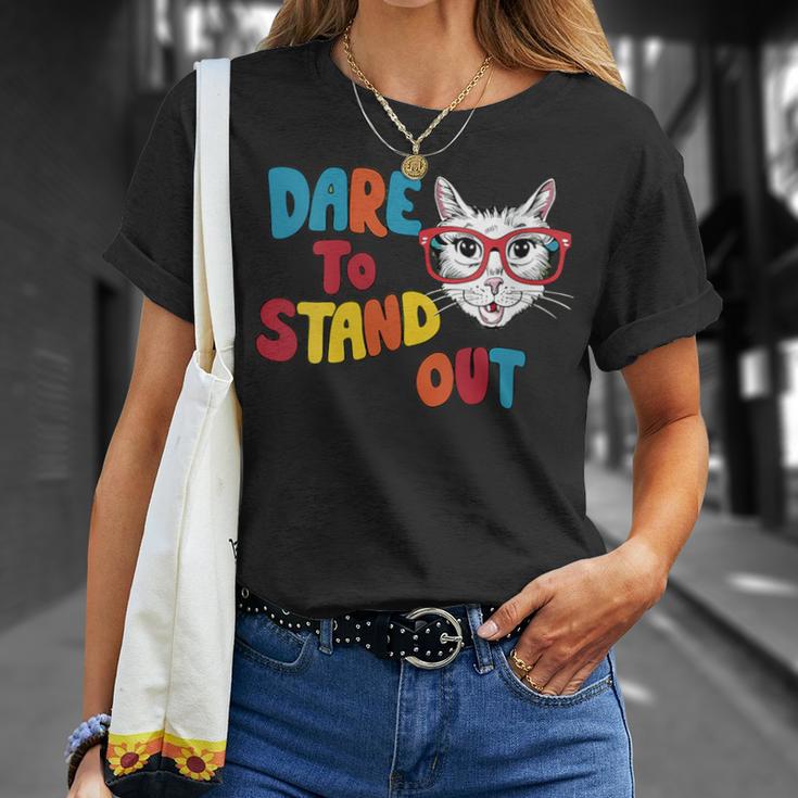 Dare To Stand Out Cat Lovers Trendy Ns T-Shirt Gifts for Her