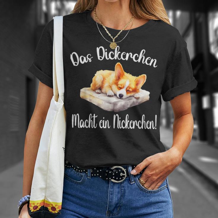 Das Dickerchen Macht Ein Nap Corgi Pyjamas Dog T-Shirt Geschenke für Sie