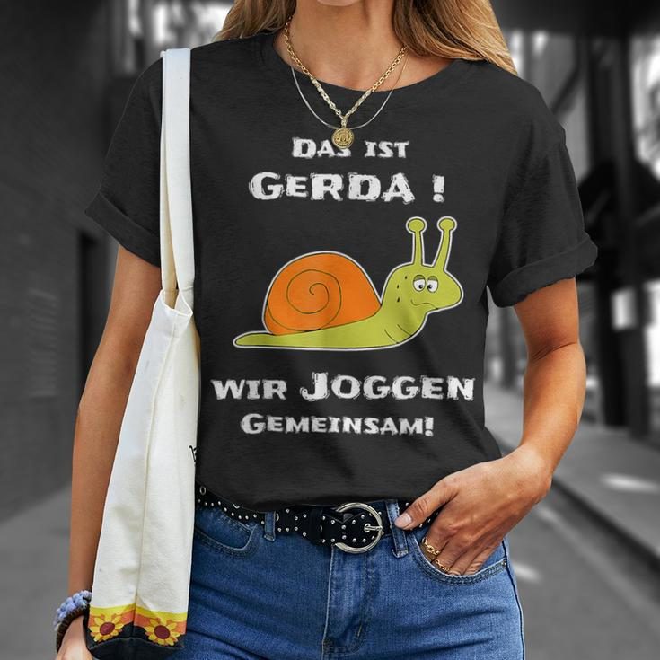 Das Ist Gerda Wir Joggen Gemeinsam Running Slow Snail S T-Shirt Geschenke für Sie