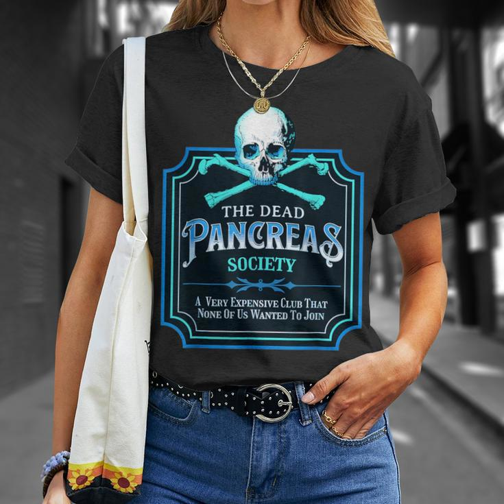 Dead Pancreas Society Diabetes Awareness Day Sugar Skull T-Shirt Gifts for Her