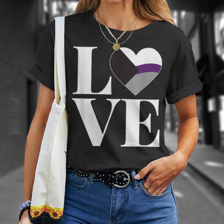 Demisexuality 'Love' Demisex Demisexual Pride Flag T-Shirt Gifts for Her