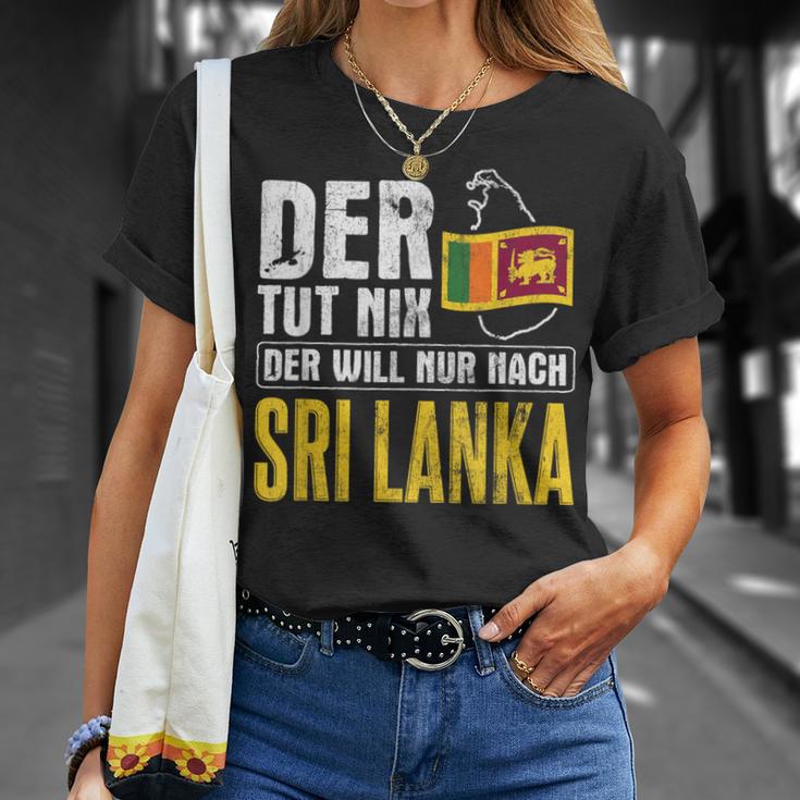 Der Will Nur Nach Sri Lanka Home Flag Sri Lanka T-Shirt Geschenke für Sie