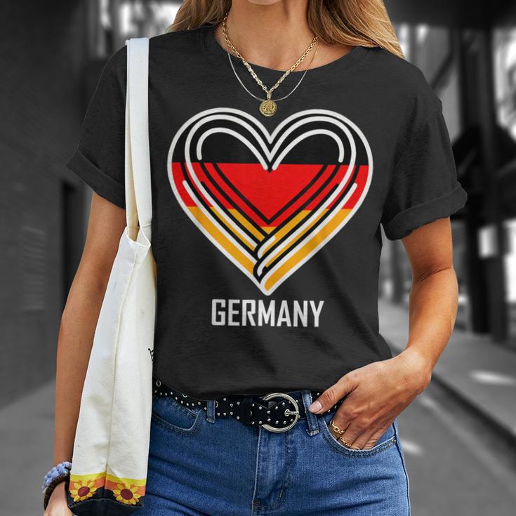 Deutsch Banner Fan Deutschland Flagge Herz T-Shirt Geschenke für Sie