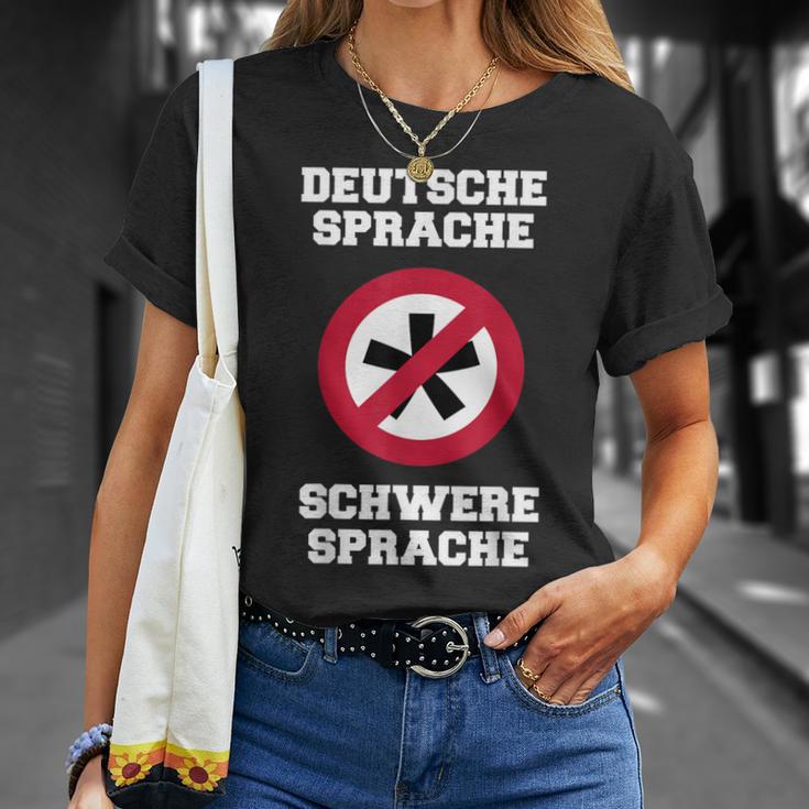 Deutsche Sprache, Schwere Sprache T-Shirt für Herren, Lustiges Sprachlerner Motiv Geschenke für Sie