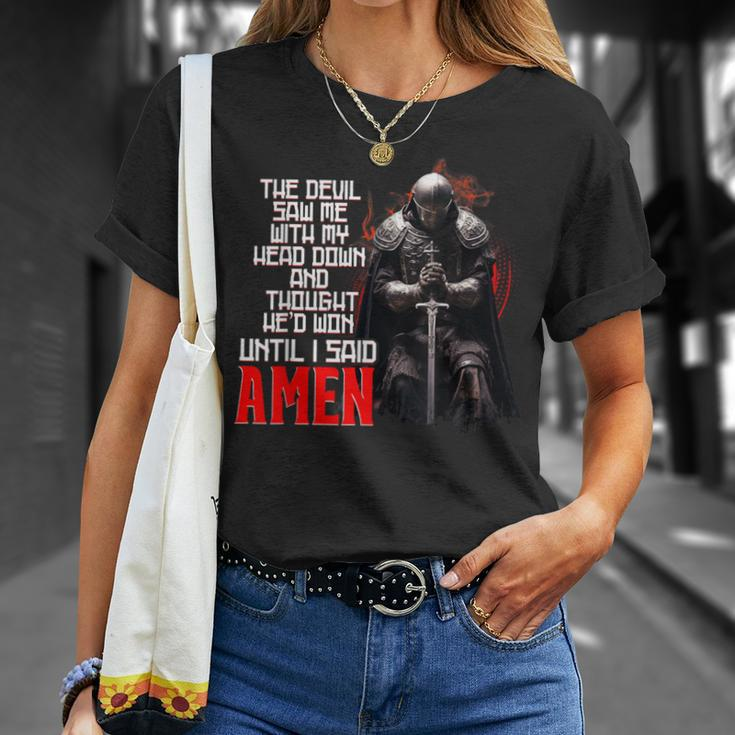 The Devil Saw Me With My Head Down Thought He'd Won Christ T-Shirt Gifts for Her