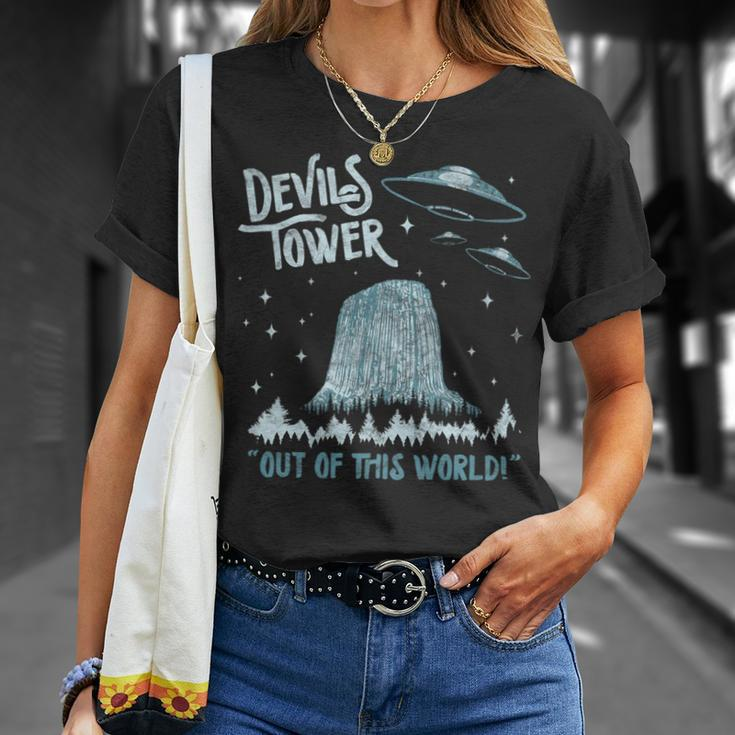 Devils Tower National Monument Out Of This World Ufo T-Shirt Gifts for Her