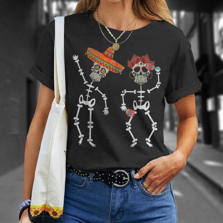 Dia De Los Muertos Day Of Dead 2021 Skull Dancing Women T-Shirt Gifts for Her