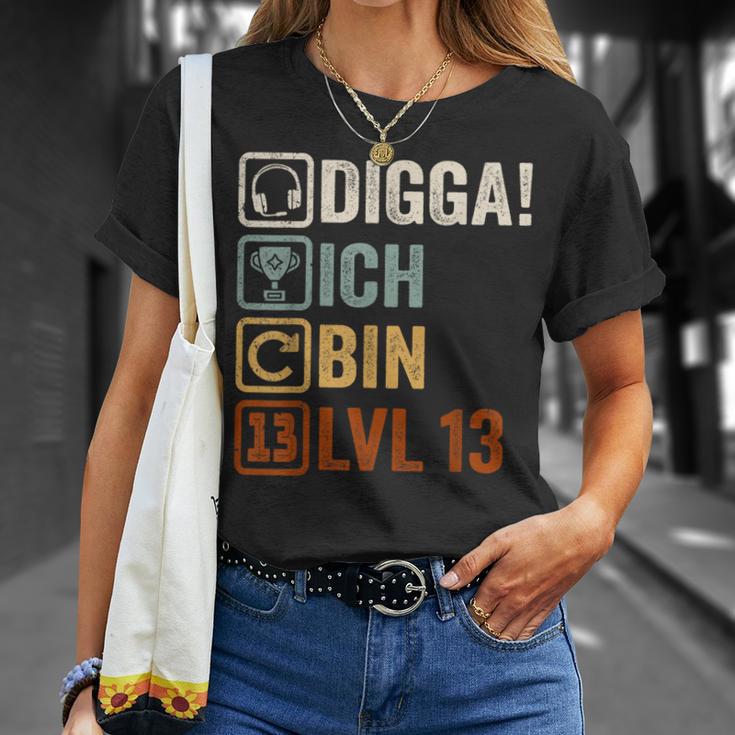 Digga Ich Bin 13 Jahre 13Th Birthday Boy Gamer T-Shirt Geschenke für Sie