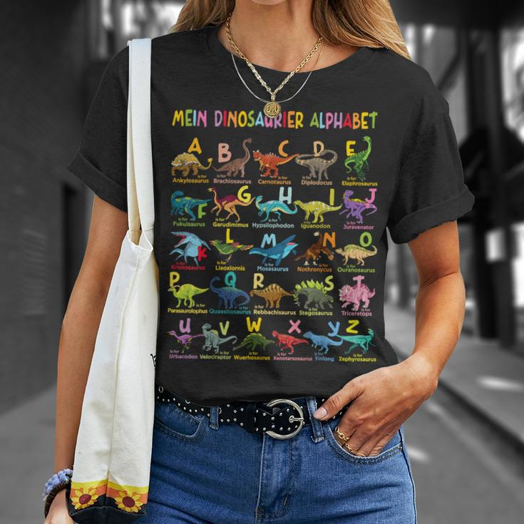 Dinosaur Alphabet Abc Dino Types T-Rex School Boys' T-Shirt Geschenke für Sie