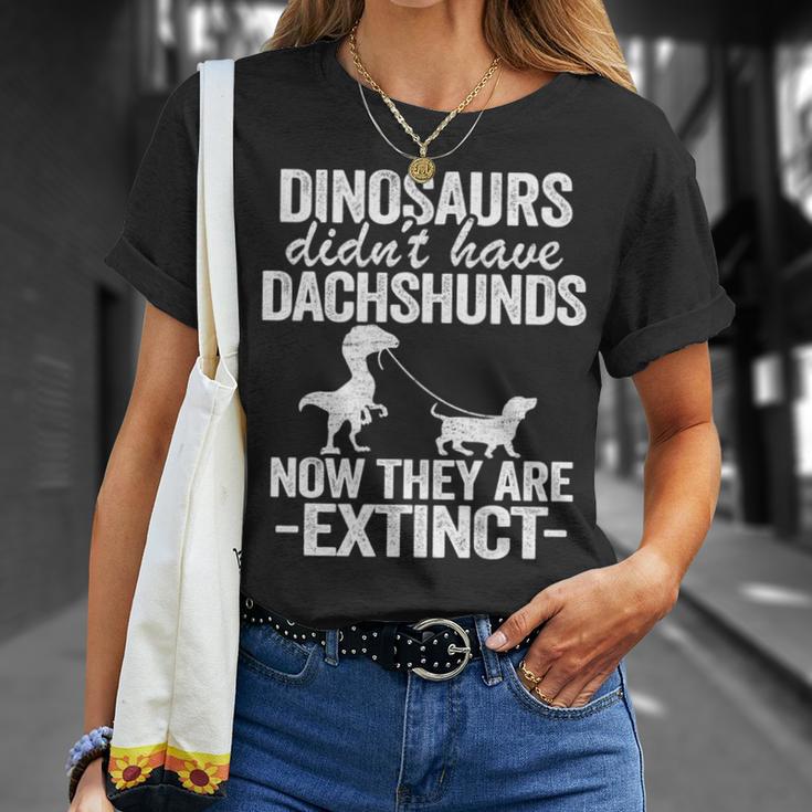 Dinosaurier Didn't Have Dackel Kinder Doxie Hund Papa Wiener T-Shirt Geschenke für Sie