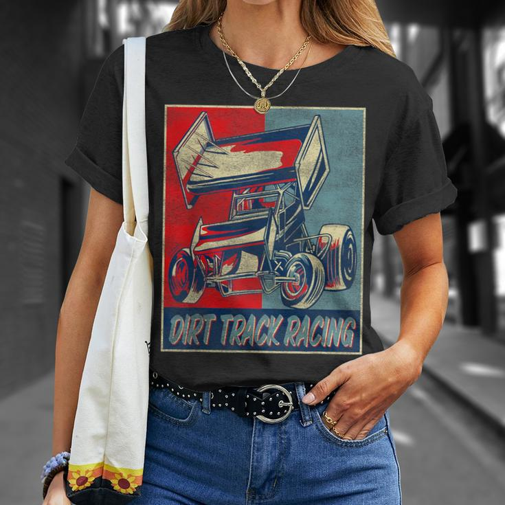 Dirt Track Racing Race Sprint Car Vintage Retro Dirt Track T-Shirt Gifts for Her