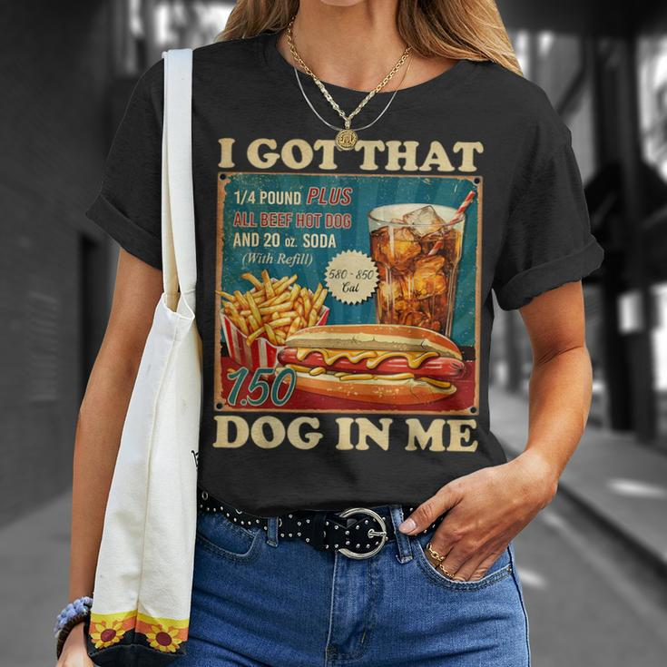 I Got That Dog In Me Hot Dogs Combo 4Th Of July Retro T-Shirt Gifts for Her