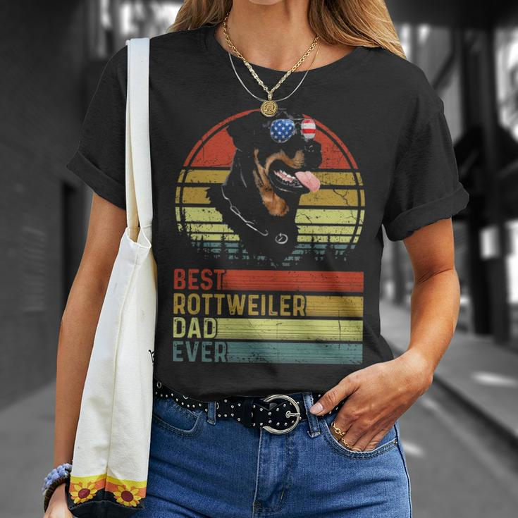 Dog Vintage Best Rottweiler Dad Ever Father Day Puppy Dog T-Shirt Gifts for Her