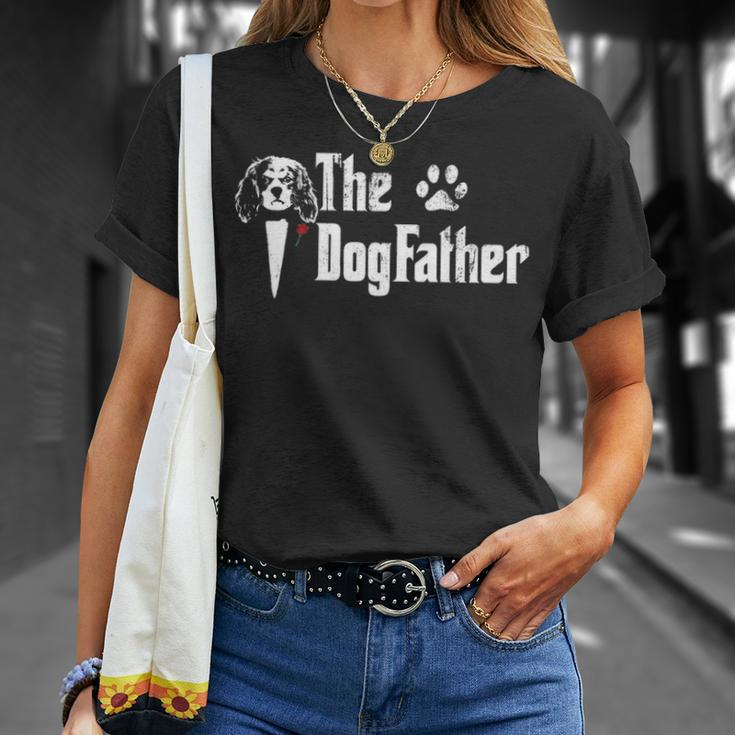 The Dogfather Cavalier King Charles Spaniel Dog Dad T-Shirt Gifts for Her