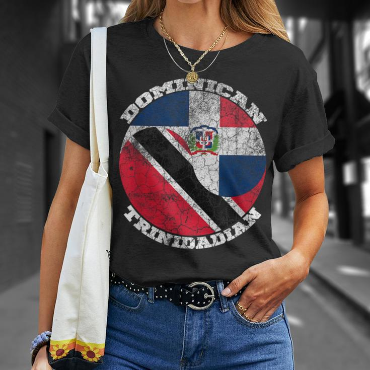 Dominican Trinidad Flags Half Trinidadian Half Dominican T-Shirt Gifts for Her