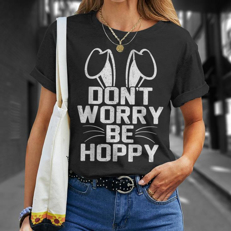 Don't Worry Be Hoppy Easter Bunny T-Shirt Gifts for Her