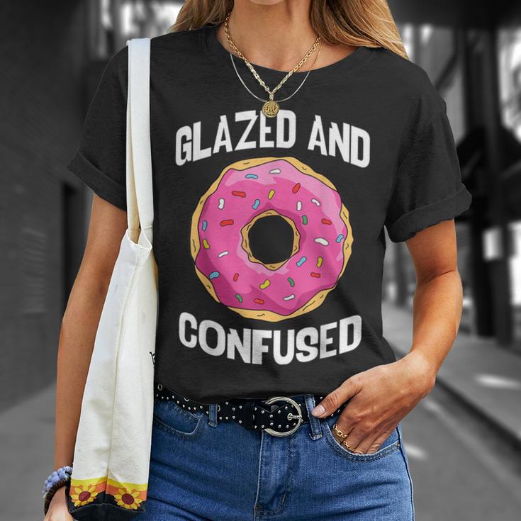 Donut Glazed And Confused Pink Donuts Lover T-Shirt Gifts for Her