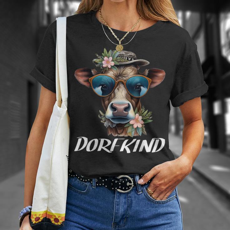 Dorfkind Bauern & Landwirt Kuh Geschenke Dorfkinder Kühe T-Shirt Geschenke für Sie