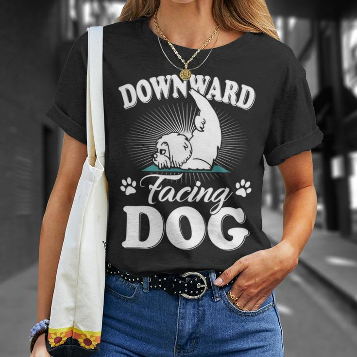 Downward Facing Dog Maltese Yoga Poses Meditation T-Shirt Gifts for Her