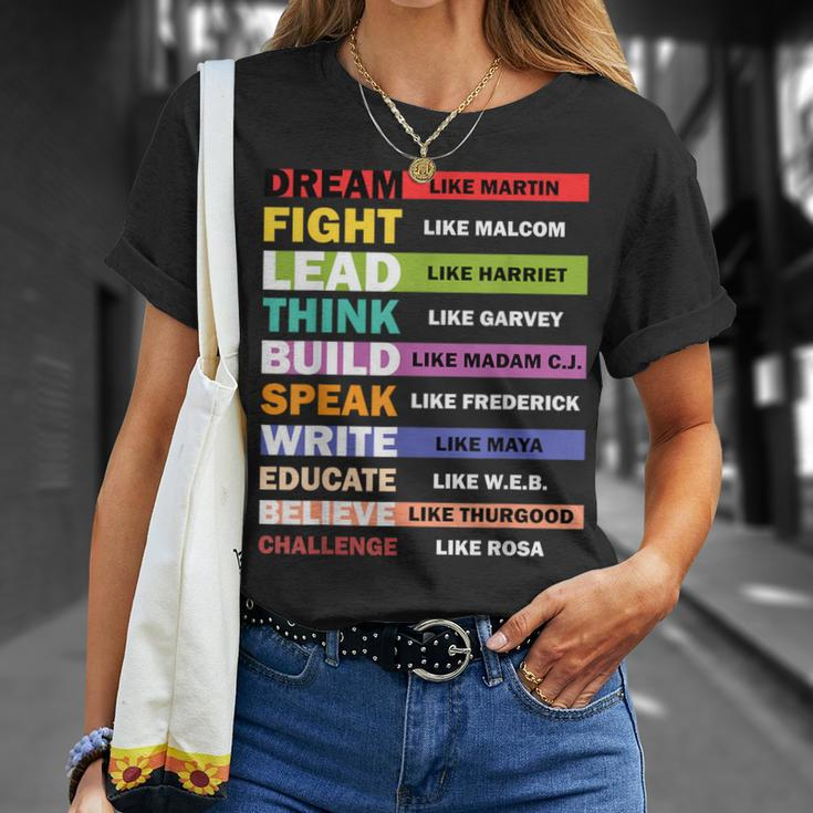 Dream Like Martin Lead Like Harriet Black History Month T-Shirt Gifts for Her