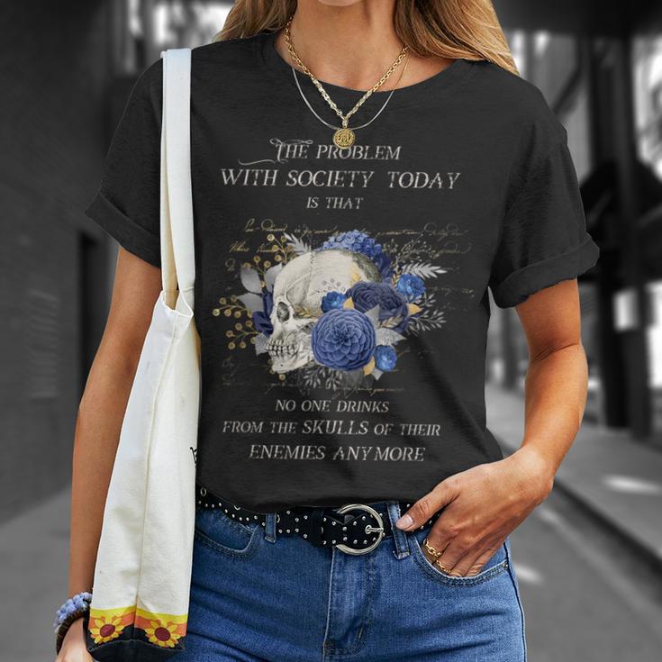 Drink From The Skull Of Your Enemies Wrong Society Skulls T-Shirt Gifts for Her