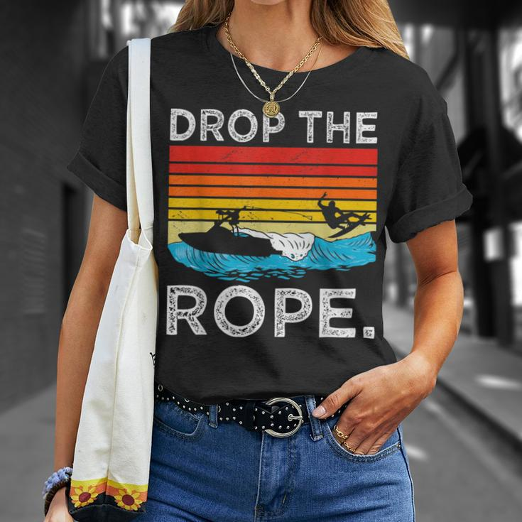 Drop The Rope Surfboarding Surfer Summer Surf Water Sports T-Shirt Gifts for Her