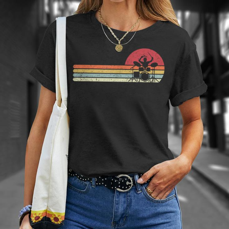 Drummer Retro Style Drum Player T-Shirt Gifts for Her
