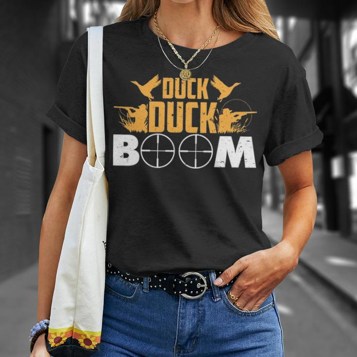 Duck Duck Boom Cool Duck Hunter Hunting Hunt Gif T-Shirt Gifts for Her