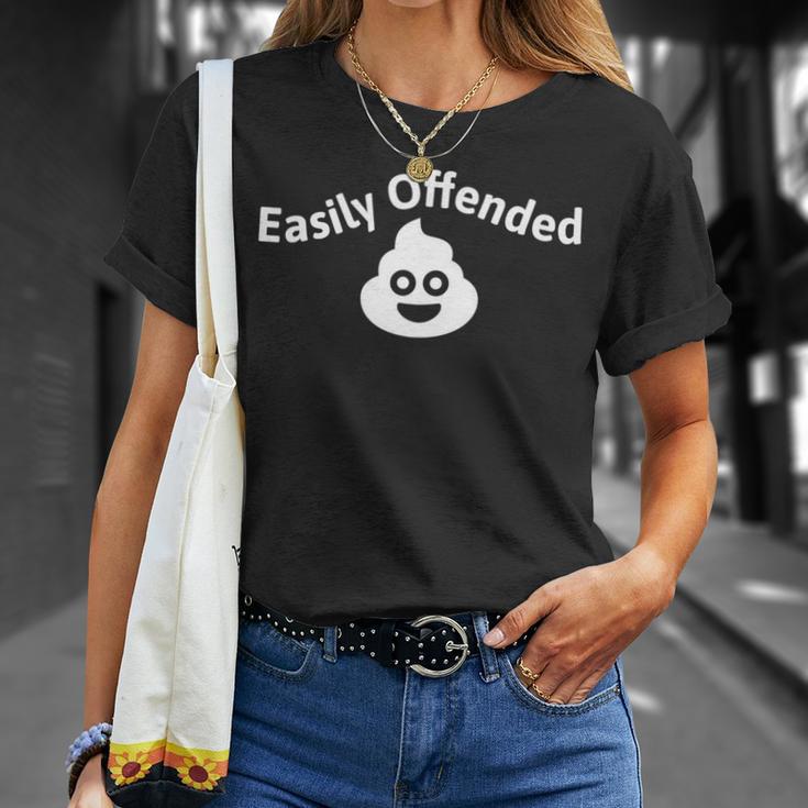 Easily Offended By People Poop Face Sarcasm T-Shirt Gifts for Her