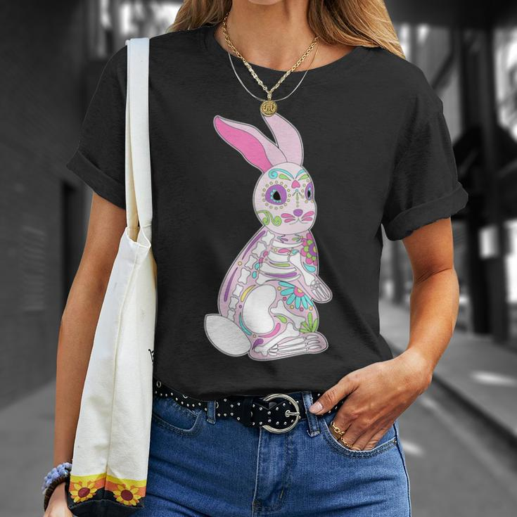 Easter Bunny Sugar Skull Dia De Los Muertos RabbitT-Shirt Gifts for Her