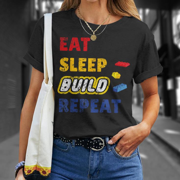 Eat Sleep Build Repeat Klemmbaustein Spielzeug Stones T-Shirt Geschenke für Sie