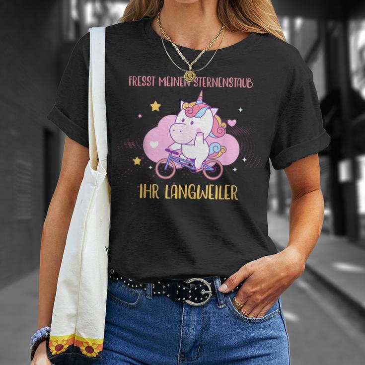 Eats Meinen Sternenstaub Ihr Langweiler Unicorn Bicycle T-Shirt Geschenke für Sie