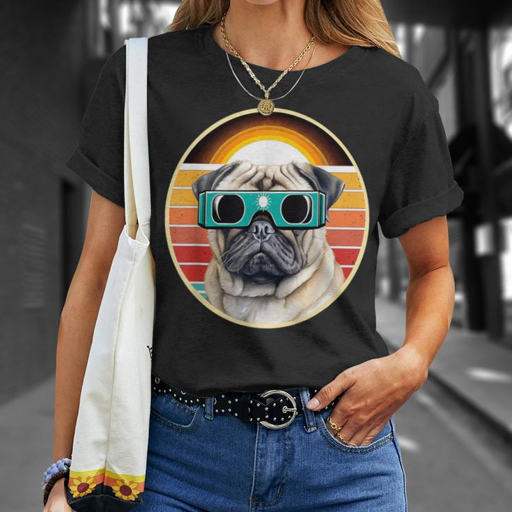 Eclipse Dogs Where Pug Charm Meets Celestial Wonder T-Shirt Gifts for Her