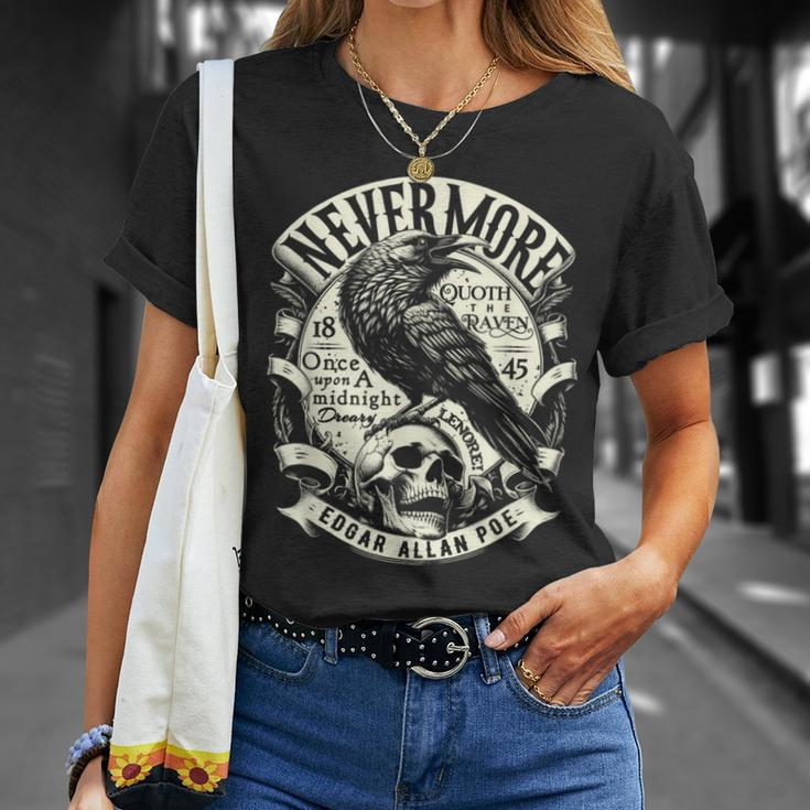 Edgar Allan Poe Nevermore Quoth The Raven T-Shirt Gifts for Her