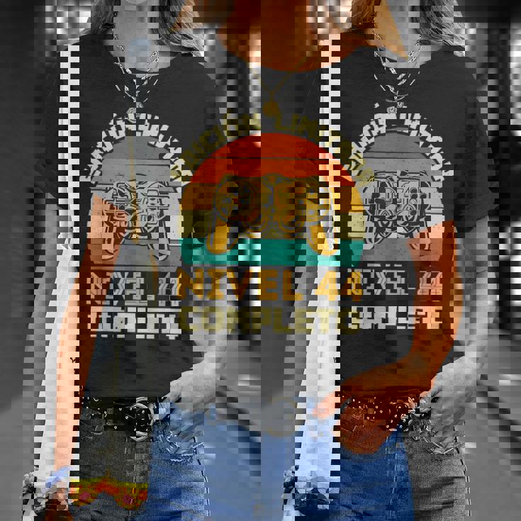 Edición Limitada Nivel 44 Completo Gamer Cumpleaños 44 Años Camiseta unisex Regalos para ella