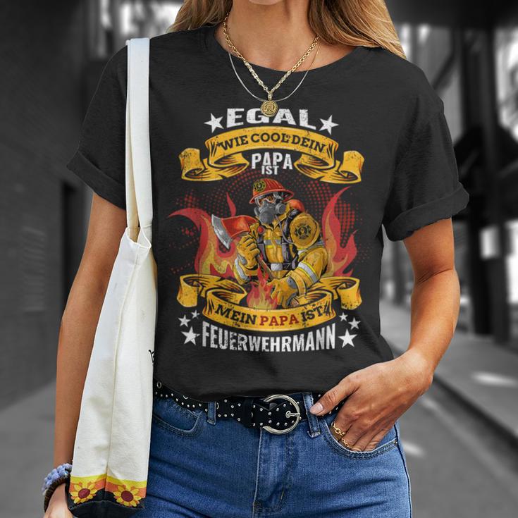 Egal Wie Cool Dein Papa Ist Meinater Ist Fireman T-Shirt Geschenke für Sie