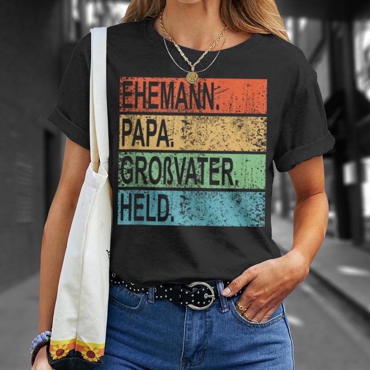 Ehemann Papa Großvater Heldaterintage Geschenkatertag T-Shirt Geschenke für Sie