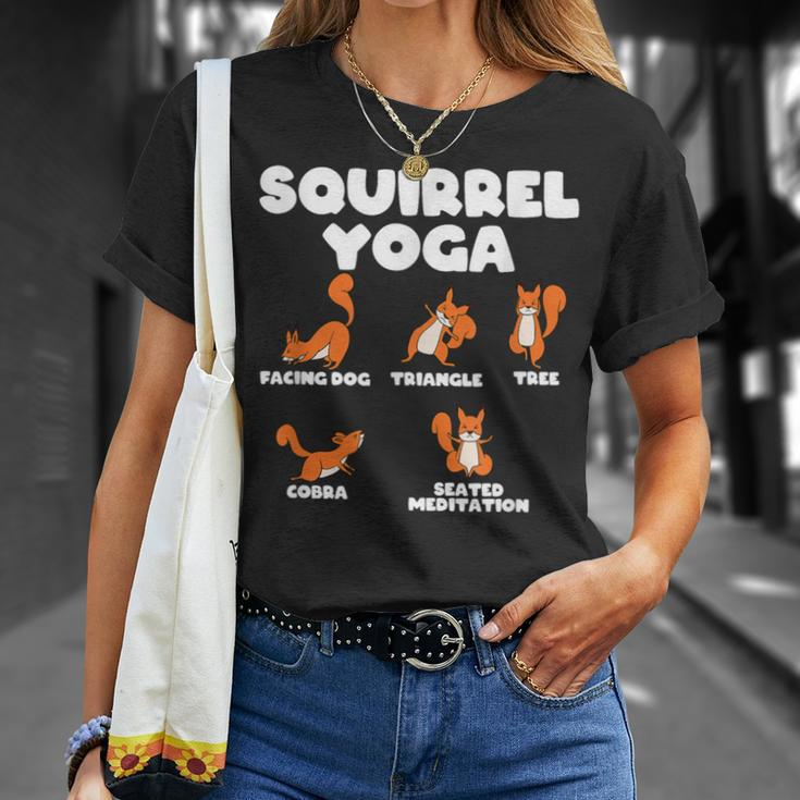 Eichhörnchen Yoga Lustiges Pose Illustration Schwarz T-Shirt Geschenke für Sie