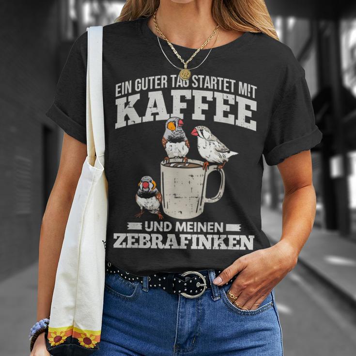 Ein Guter Tag Startet Kaffee Und Zebrafinch T-Shirt Geschenke für Sie